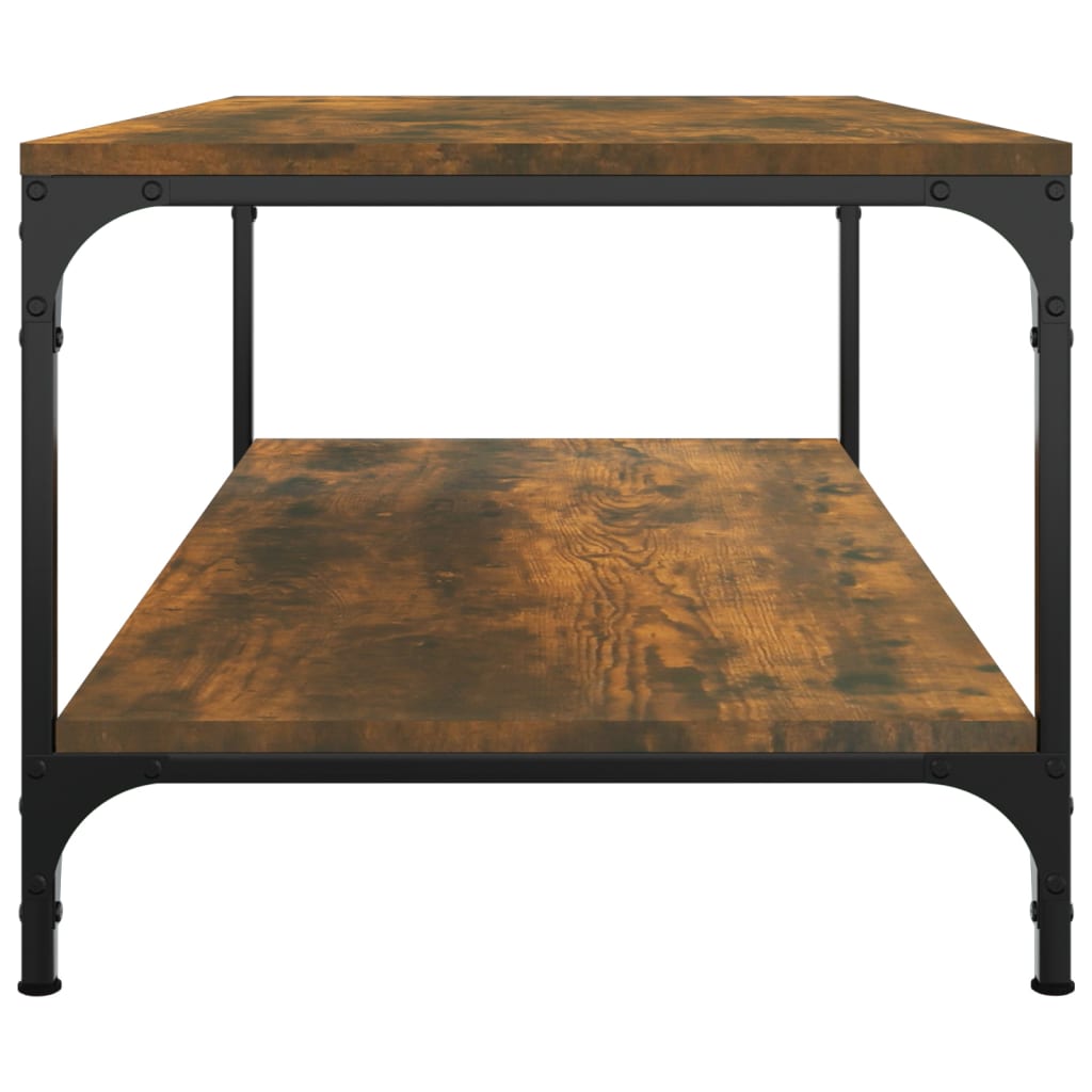 vidaXL Coffee Table Smoked Oak 100x50x40 cm Engineered Wood 5