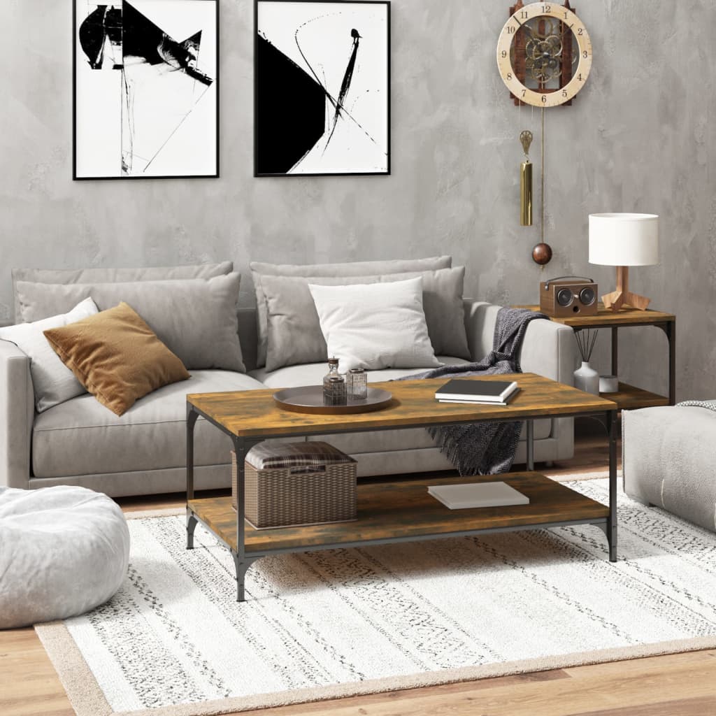vidaXL Coffee Table Smoked Oak 100x50x40 cm Engineered Wood 1