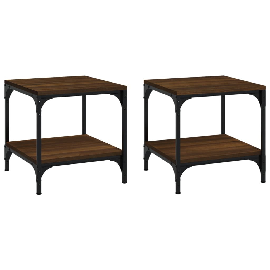 vidaXL Side Tables 2 pcs Brown Oak 40x40x40 cm Engineered Wood 2