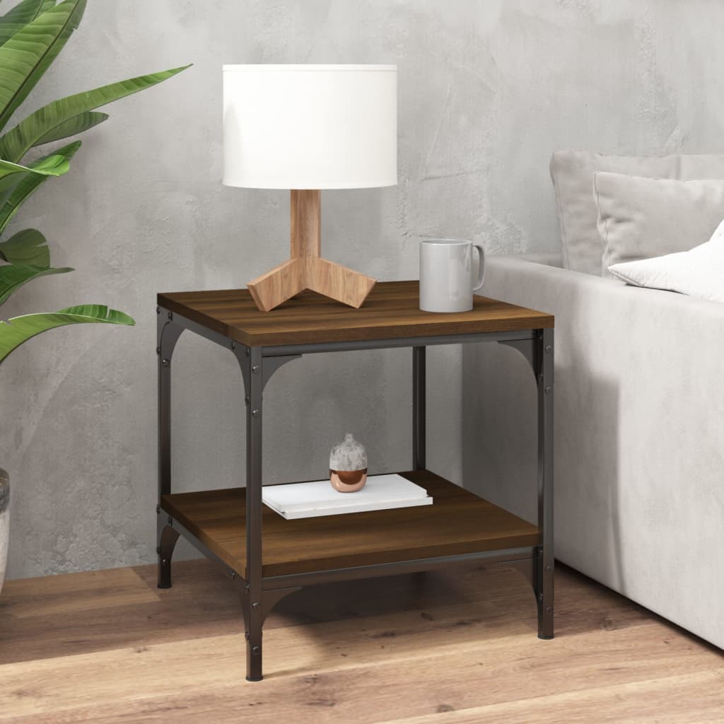 vidaXL Side Tables 2 pcs Brown Oak 40x40x40 cm Engineered Wood 3