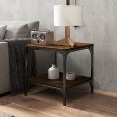 vidaXL Side Tables 2 pcs Brown Oak 40x40x40 cm Engineered Wood 4