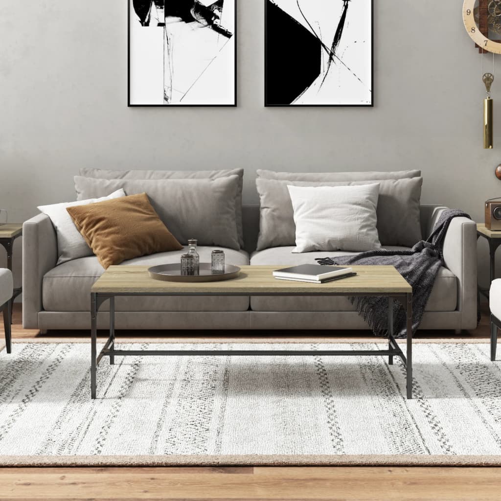 vidaXL Coffee Table Sonoma Oak 100x50x35 cm Engineered Wood 3