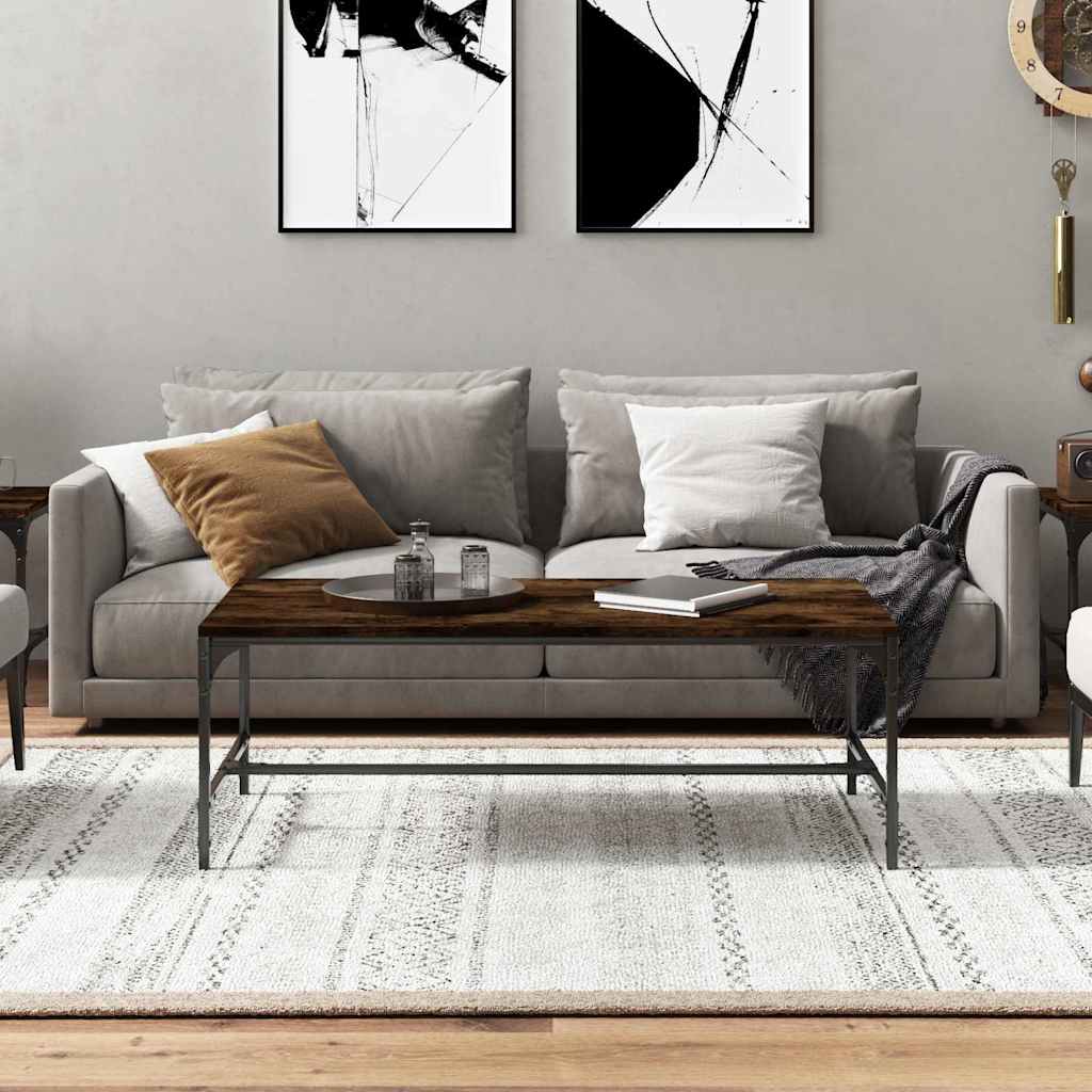 vidaXL Coffee Table Smoked Oak 100x50x35 cm Engineered Wood 3