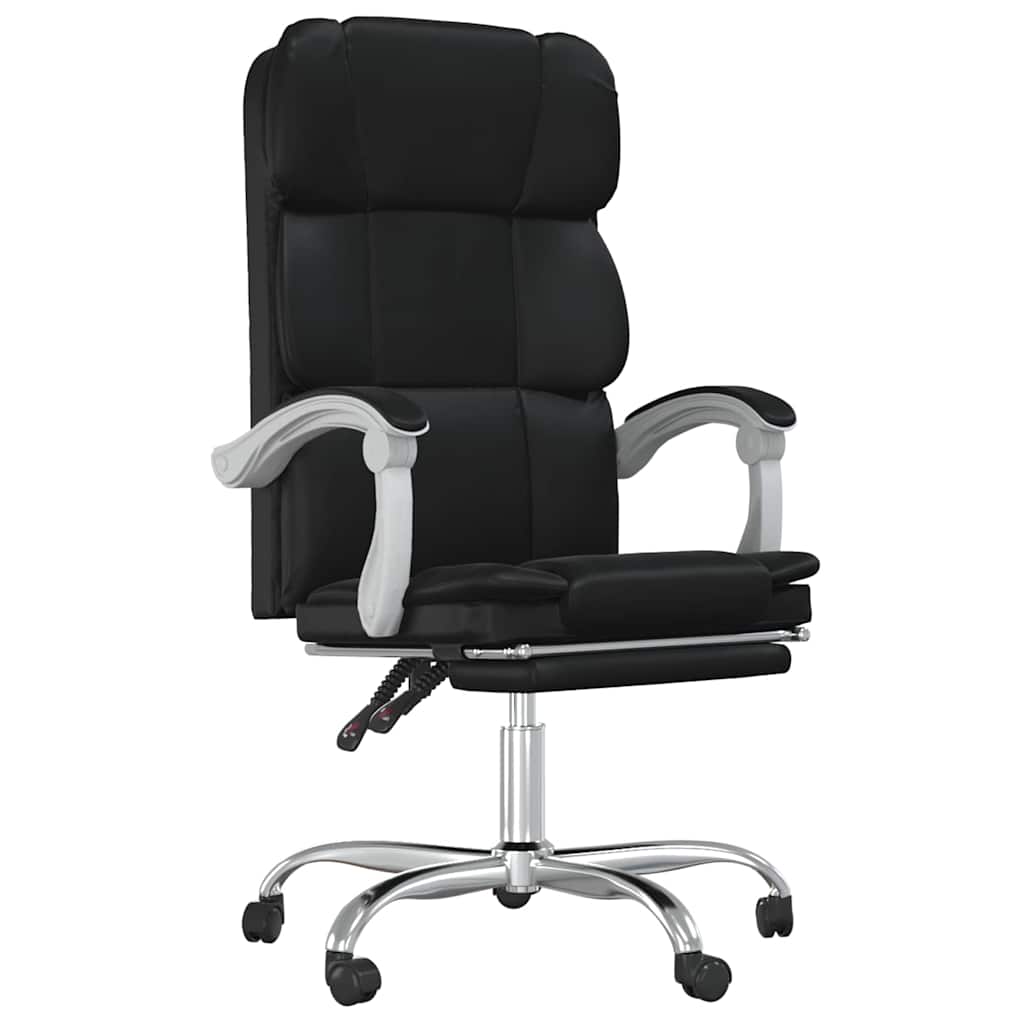 vidaXL Reclining Office Chair Black Faux Leather 2