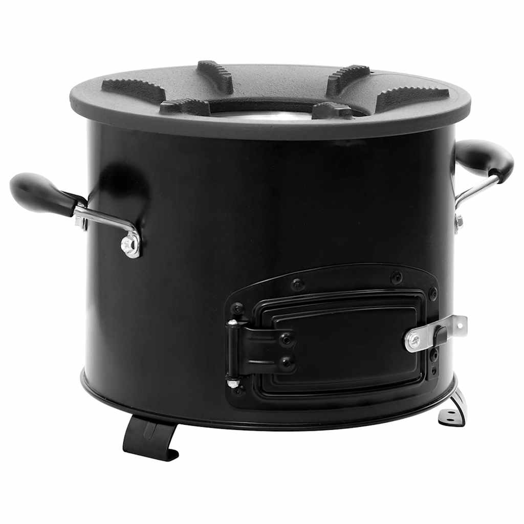 vidaXL Camping Wood Stove Black 36x26x22,5 cm Metal 2