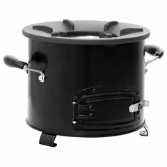 vidaXL Camping Wood Stove Black 36x26x22,5 cm Metal 2
