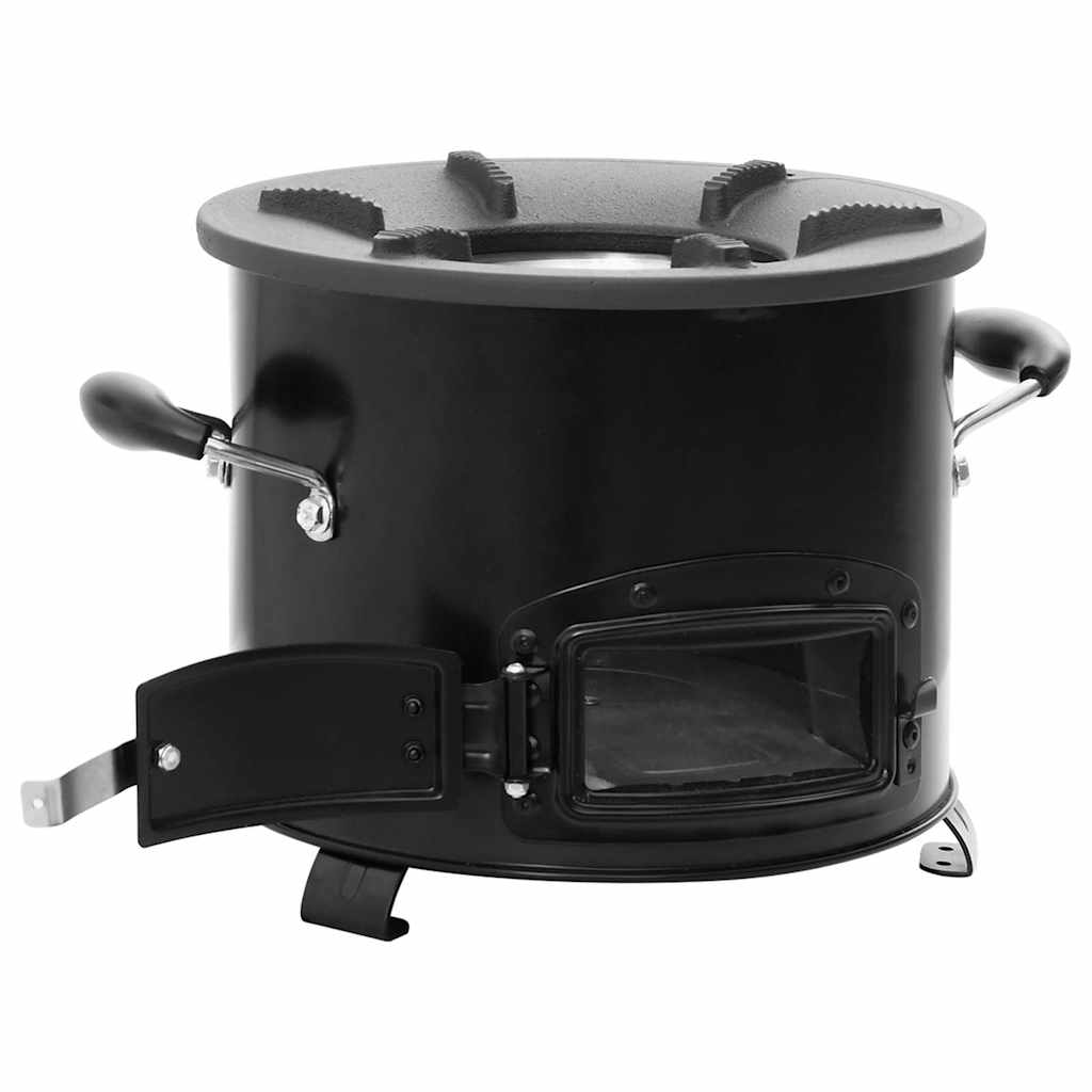 vidaXL Camping Wood Stove Black 36x26x22,5 cm Metal 1