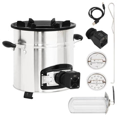 vidaXL Wood Stove with USB Fan Silver 35.5x26x28 cm Stainless Steel 1