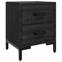 vidaXL Bedside Cabinet Black 36x30x45 cm Solid Pinewood 2