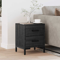 vidaXL Bedside Cabinet Black 36x30x45 cm Solid Pinewood 3