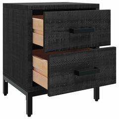vidaXL Bedside Cabinet Black 36x30x45 cm Solid Pinewood 4