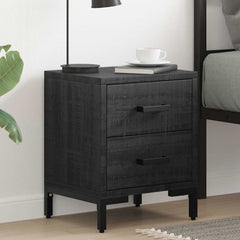 vidaXL Bedside Cabinet Black 36x30x45 cm Solid Pinewood 1
