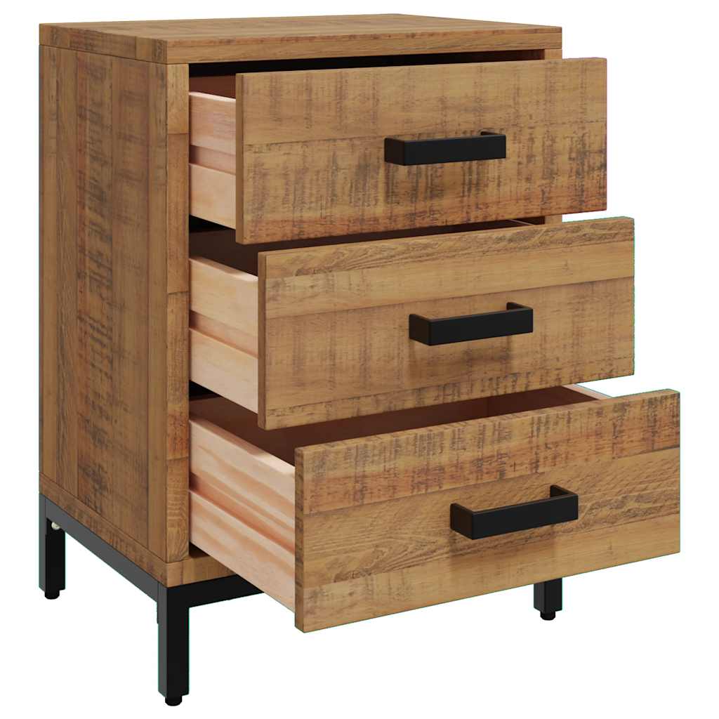 vidaXL Bedside Cabinet Brown 36x30x54 cm Solid Pinewood 4
