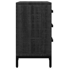 vidaXL Bedside Cabinet Black 36x30x54 cm Solid Pinewood 6