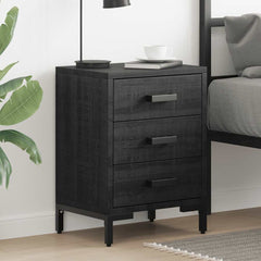 vidaXL Bedside Cabinet Black 36x30x54 cm Solid Pinewood 1