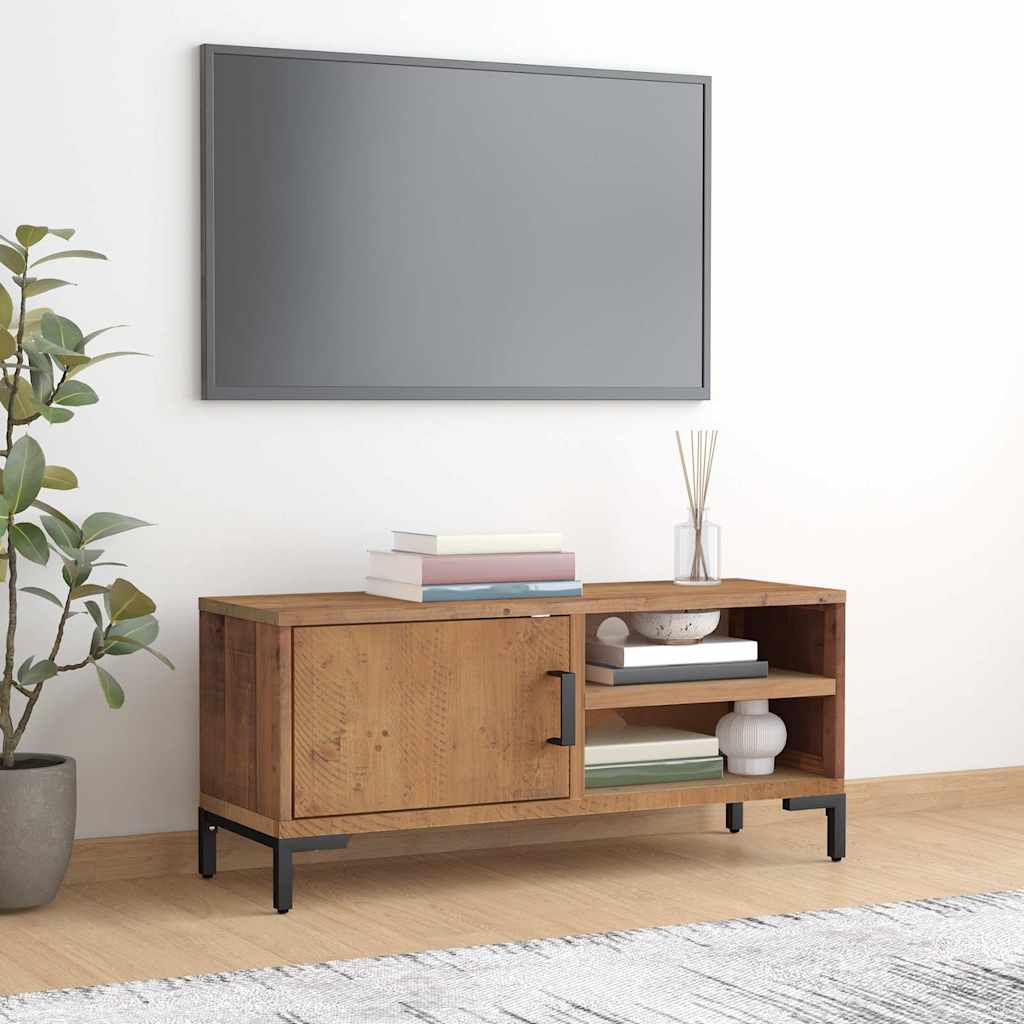 TV Cabinet Solid Pinewood Brown 90 cm 40 cm 30 cm