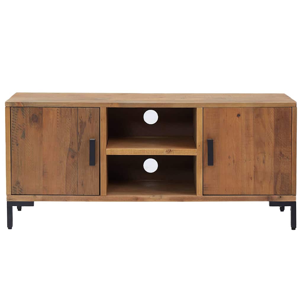 TV Cabinet Solid Pinewood Brown 110 cm 48 cm 35 cm