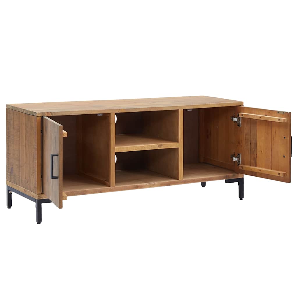 TV Cabinet Solid Pinewood Brown 110 cm 48 cm 35 cm