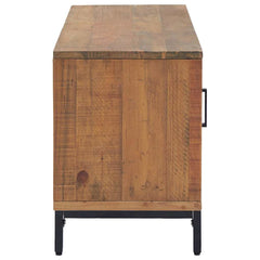 TV Cabinet Solid Pinewood Brown 110 cm 48 cm 35 cm