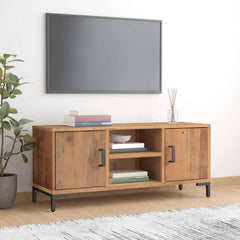 TV Cabinet Solid Pinewood Brown 110 cm 48 cm 35 cm