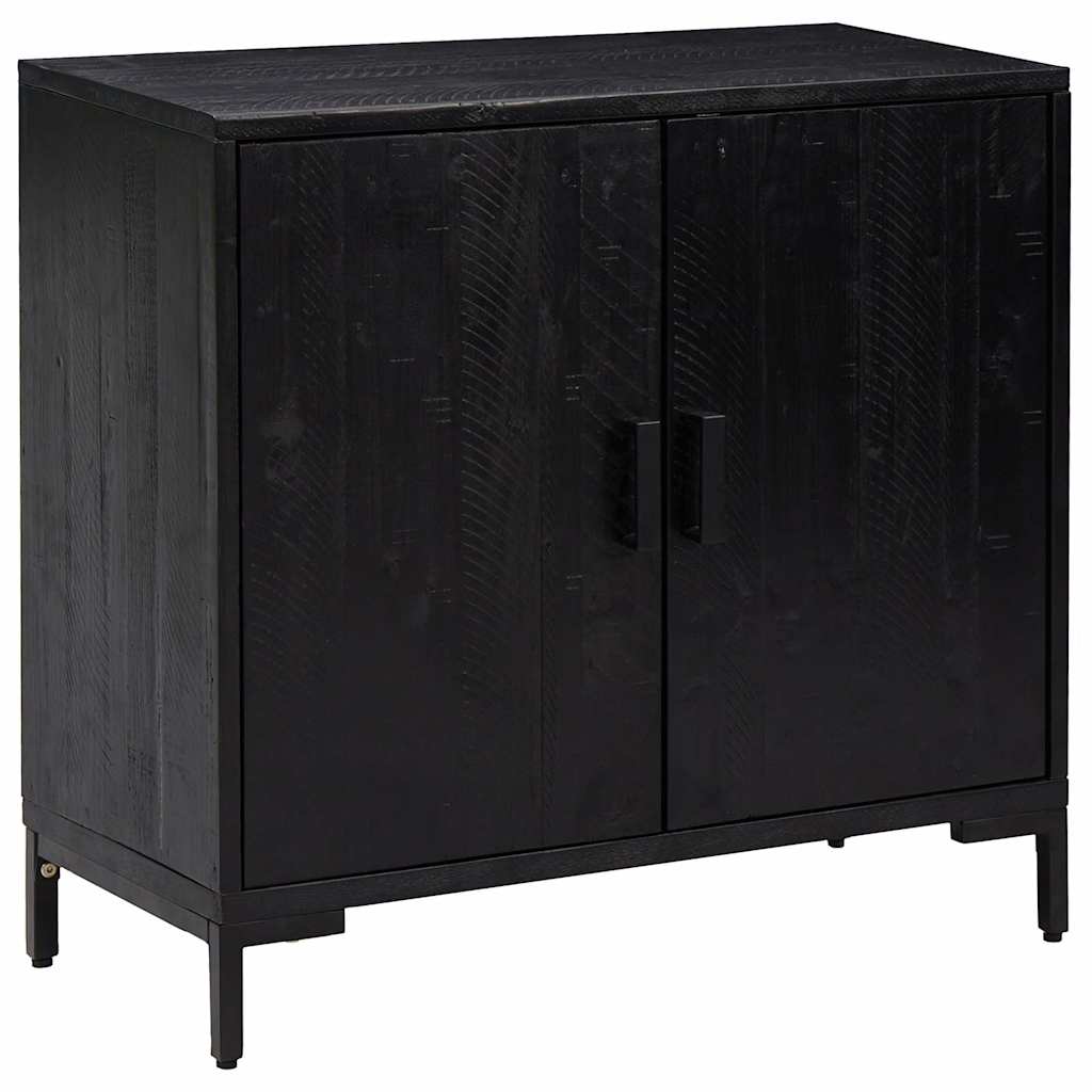 vidaXL Sideboard Black 75x35x70 cm Solid Pinewood 2