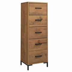 Chest of Drawers 42x35x110 cm Solid Pinewood Brown
