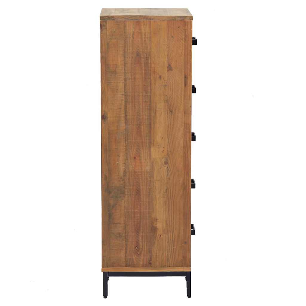 Chest of Drawers 42x35x110 cm Solid Pinewood Brown