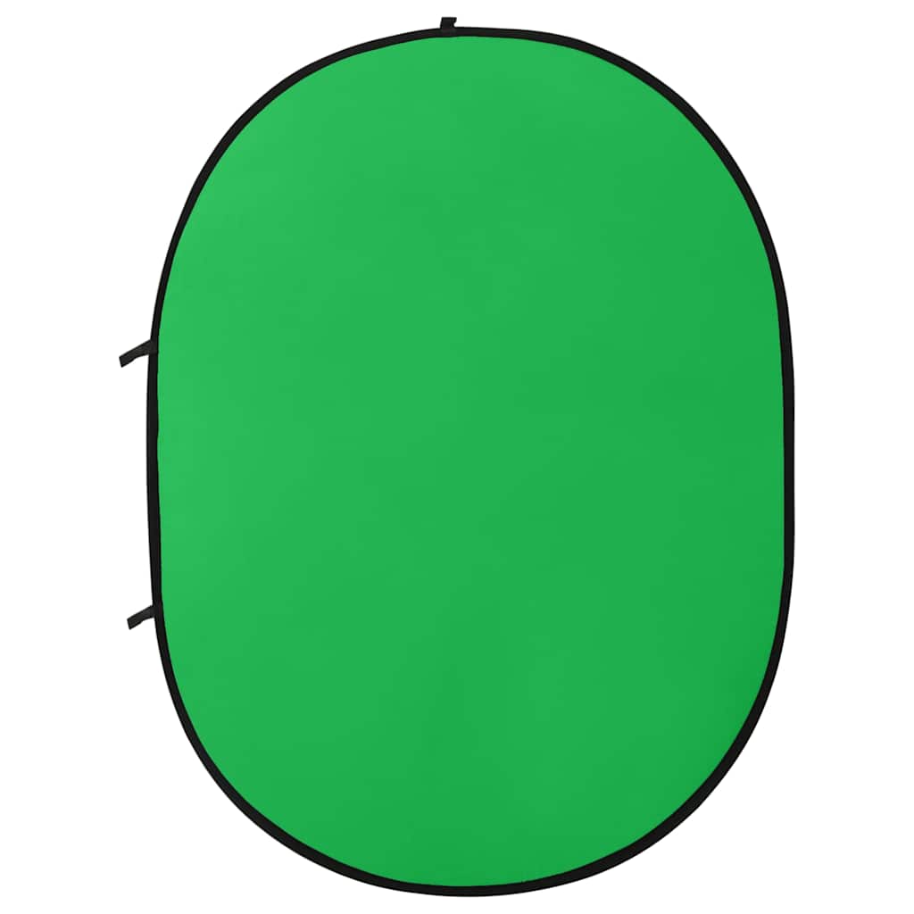 vidaXL 2 in 1 Oval Studio Background Screen Green and Blue 200x150 cm 3