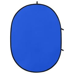 vidaXL 2 in 1 Oval Studio Background Screen Green and Blue 200x150 cm 4