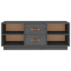 vidaXL TV Cabinet Grey 100x34x40 cm Solid Wood Pine 6
