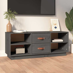 vidaXL TV Cabinet Grey 100x34x40 cm Solid Wood Pine 1