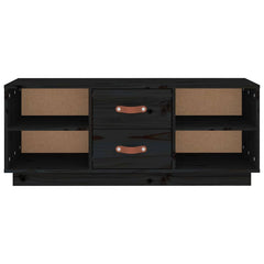 vidaXL TV Cabinet Black 100x34x40 cm Solid Wood Pine 6