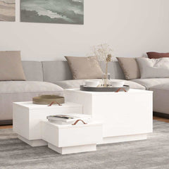 vidaXL Storage Box | Set of 3 | White | Solid pine wood | Large, Medium, Small 1