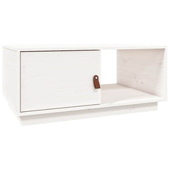 vidaXL Coffee Table White 80x50x35.5 cm Solid Wood Pine 2