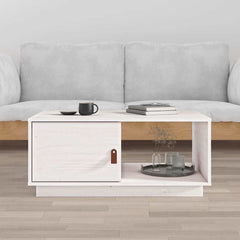 vidaXL Coffee Table White 80x50x35.5 cm Solid Wood Pine 1