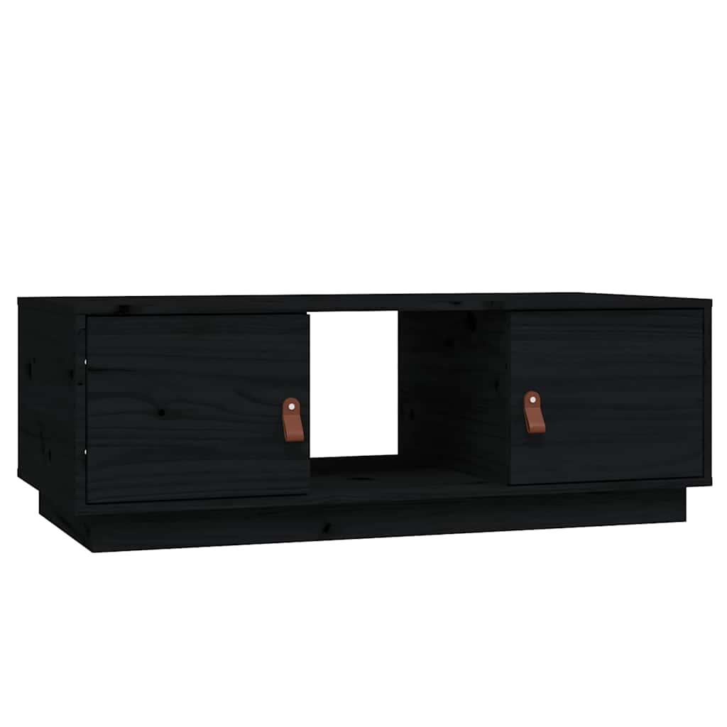 Coffee Table 100x50x35 cm Solid Wood Pine Black