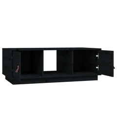 Coffee Table 100x50x35 cm Solid Wood Pine Black
