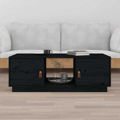 vidaXL Coffee Table Black 100x50x35 cm Solid Wood Pine 1