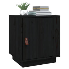vidaXL Bedside Cabinets 2 pcs Black 40x34x45 cm Solid Wood Pine 4