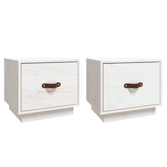 vidaXL Bedside Cabinet | Set of 2 | White | Solid pinewood | Small 2