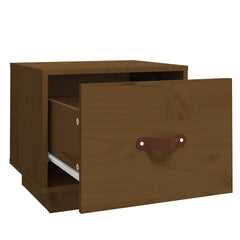 vidaXL Bedside Cabinet |  Set of 2 | Honey brown | Solid pinewood, faux leather 6