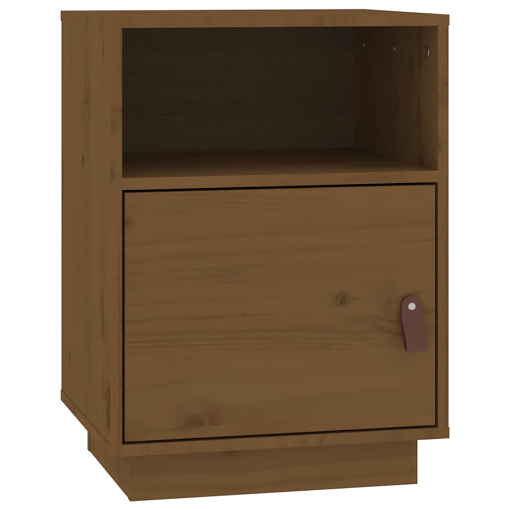 vidaXL Bedside Cabinet Honey Brown 40x34x55 cm Solid Wood Pine 2