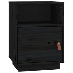 vidaXL Bedside Cabinet Black 40x34x55 cm Solid Wood Pine 2