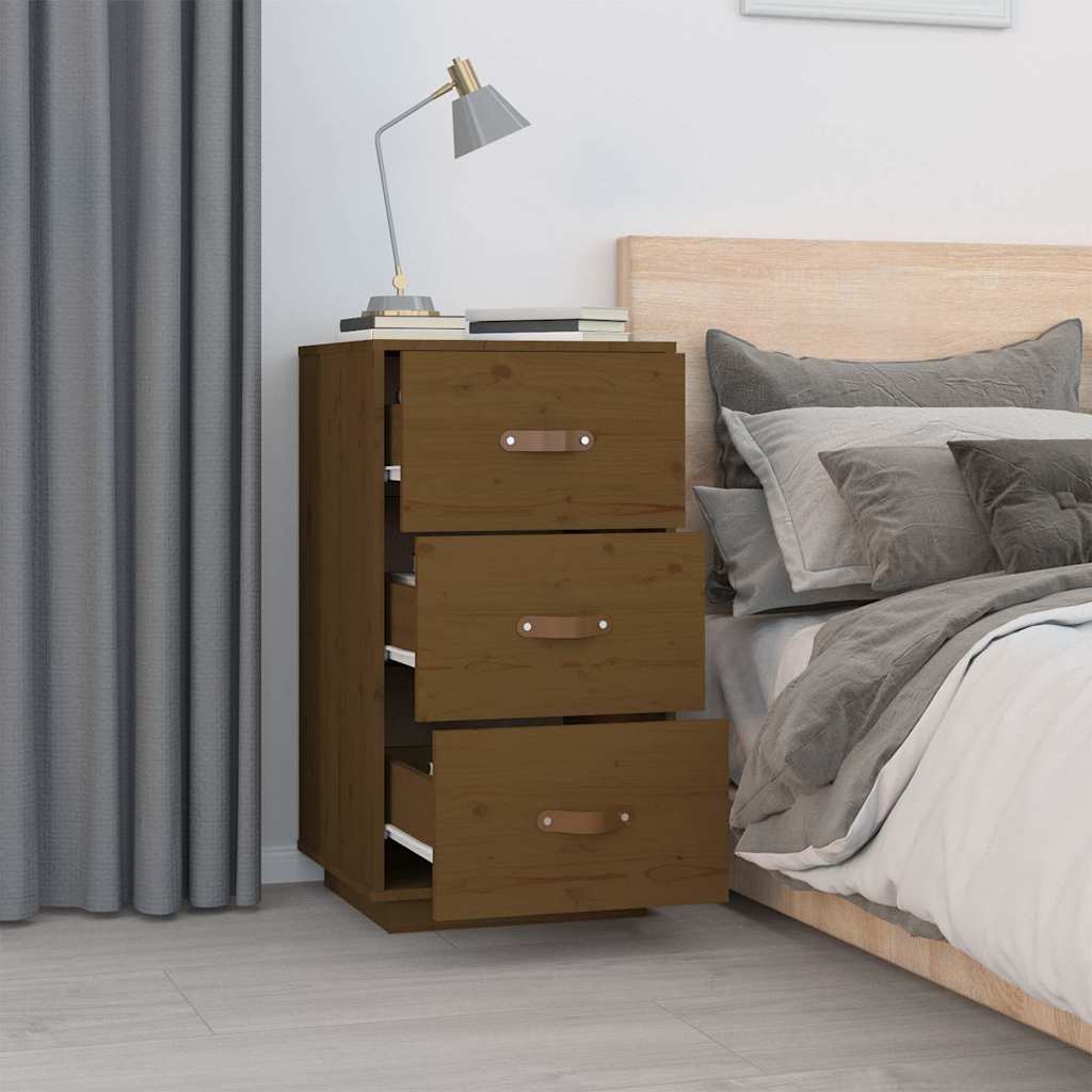 vidaXL Bedside Cabinet | Honey Brown | Solid Pine Wood | 40x40x75 cm 3