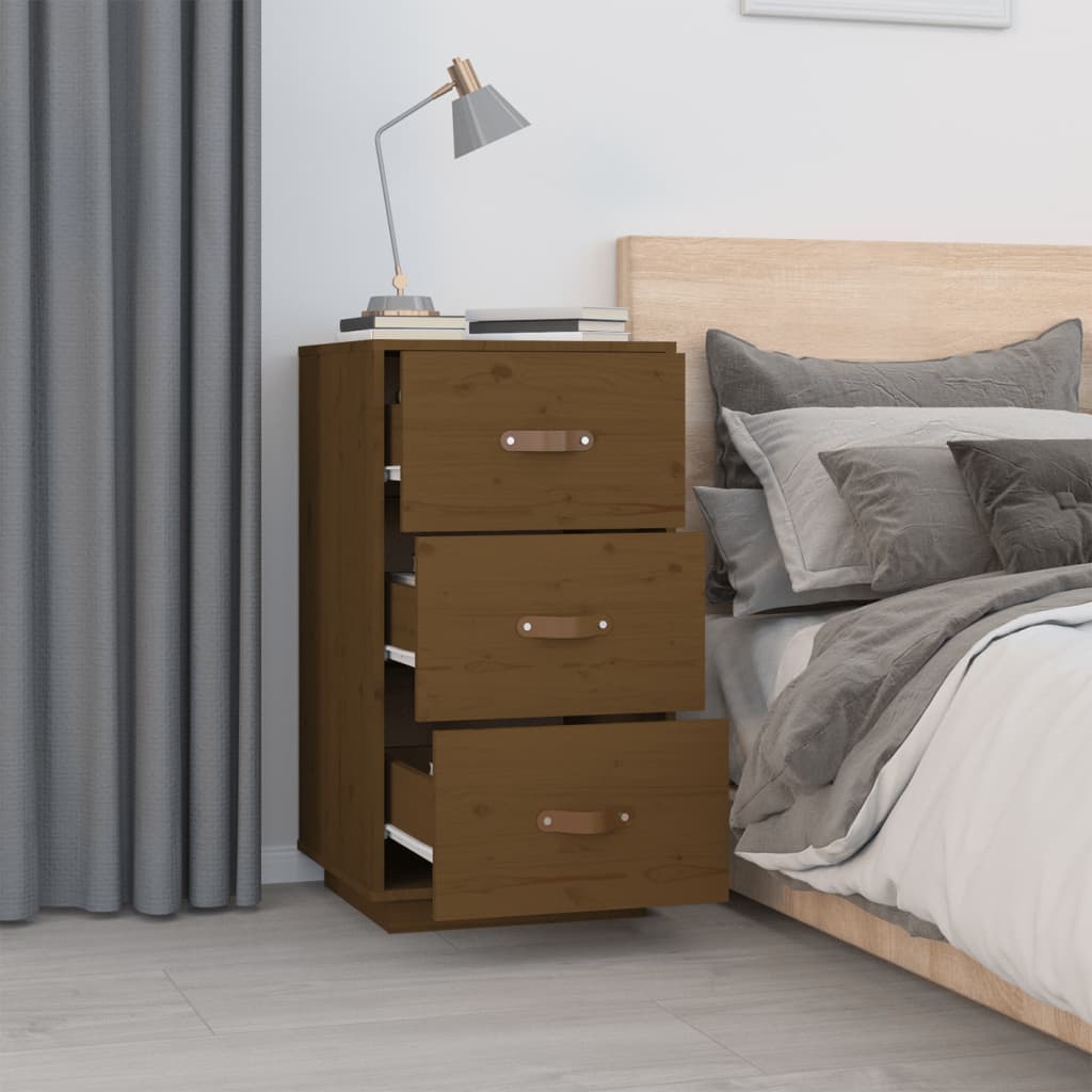 vidaXL Bedside Cabinets 2 pcs Honey Brown 40x40x75 cm Solid Wood Pine 4