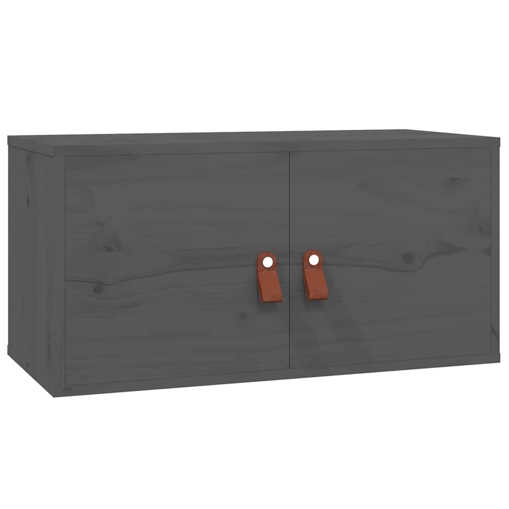 vidaXL Wall Cabinets 2 pcs Grey 60x30x30 cm Solid Wood Pine 4
