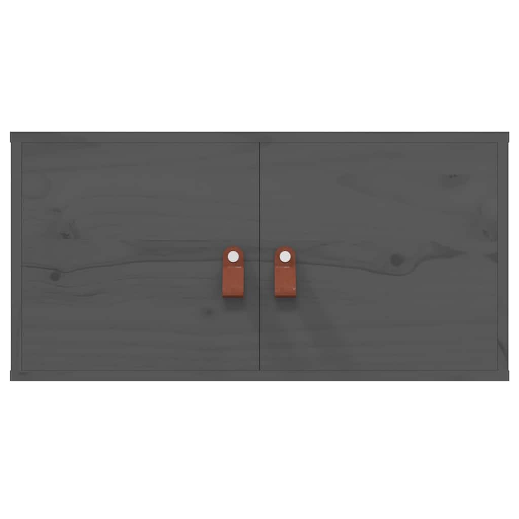 vidaXL Wall Cabinets 2 pcs Grey 60x30x30 cm Solid Wood Pine 5