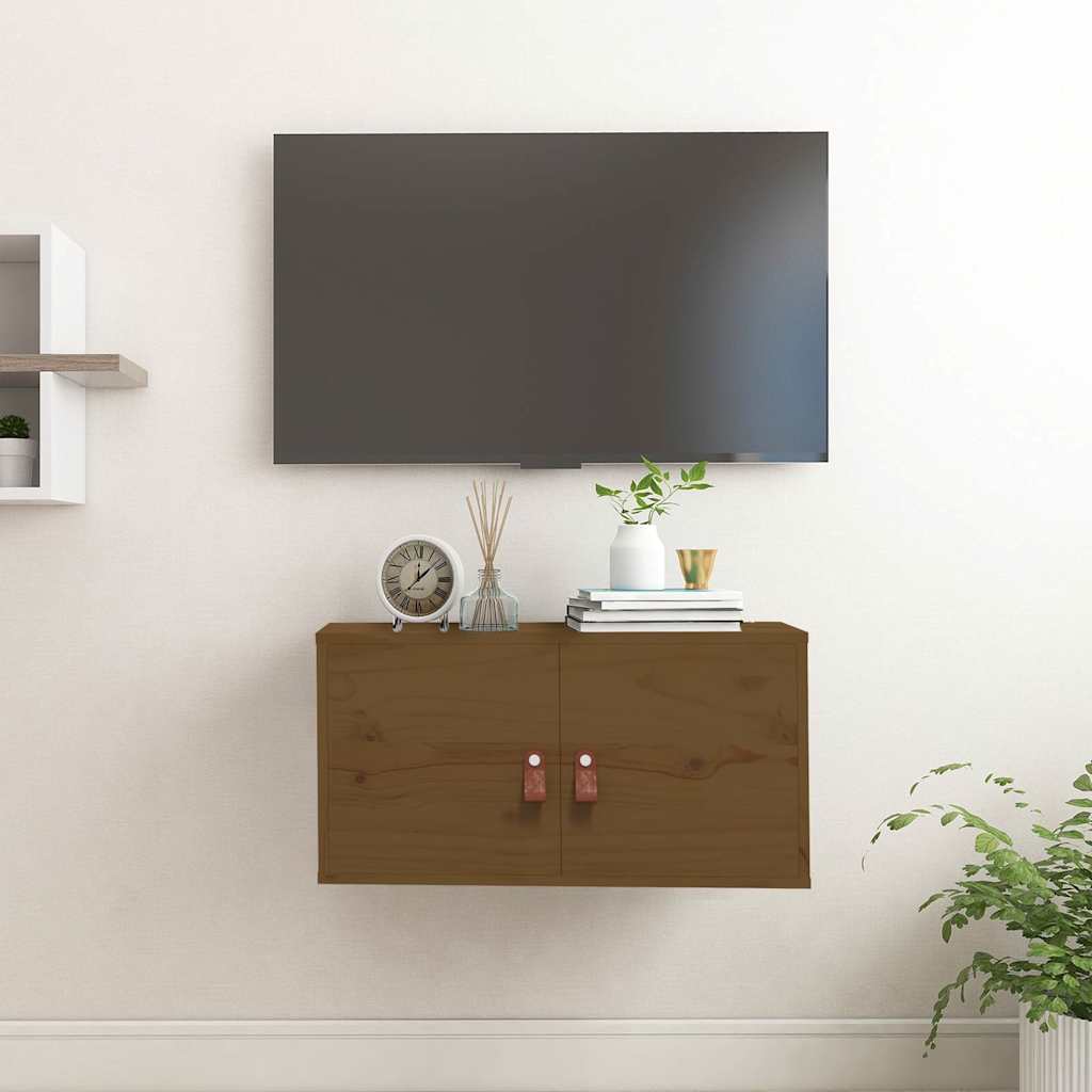 vidaXL Wall Cabinet Honey Brown 60x30x30 cm Solid Wood Pine 1