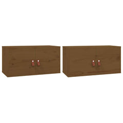 vidaXL Wall Cabinets 2 pcs Honey Brown 60x30x30 cm Solid Wood Pine 2
