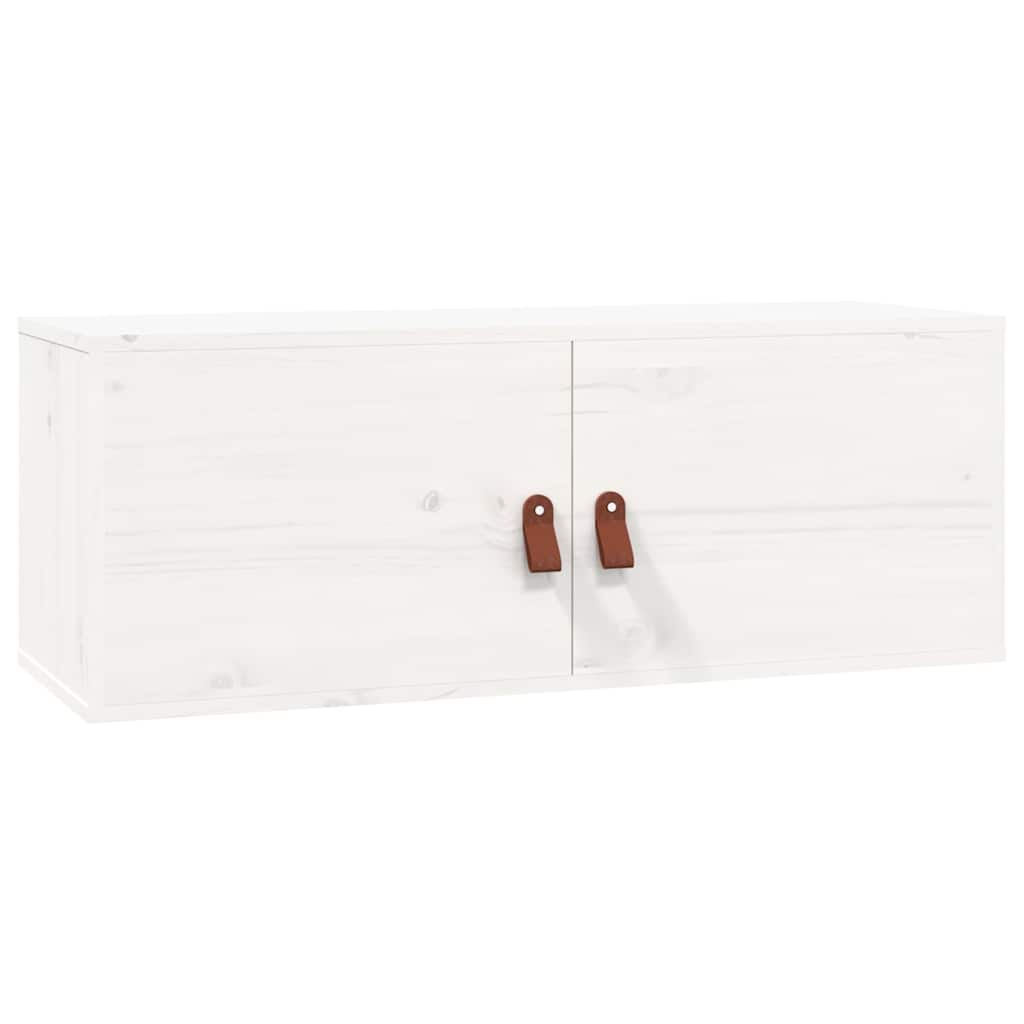 vidaXL Wall Cabinet White 80x30x30 cm Solid Wood Pine 2